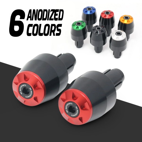 MC Motoparts Motorcycle CNC Storm Bar Ends Red For SHIVER