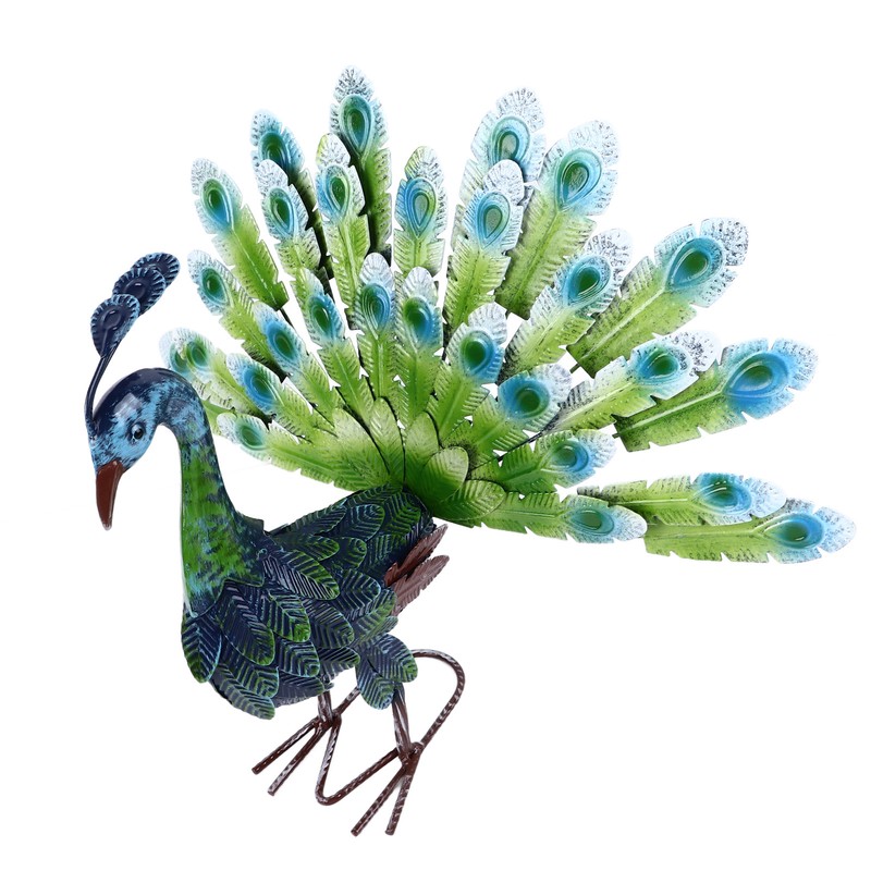 Metal Peacock Statue Realistic Easy DIY Assembly Beautiful Peacock Statue