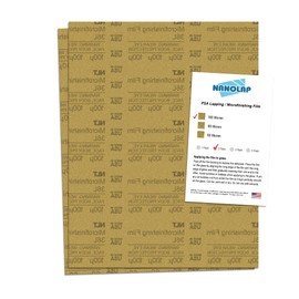 NANOLAP PSA Microfinishing Film, 2 Pc 100 Micron (120 Grit) Adhesive Polishing Paper, 8-1/2” x 11” Fine Sanding Film For Scary Sharp Sharpening System, Lapping, or Polishing Jewelry, Aluminum Oxide AO