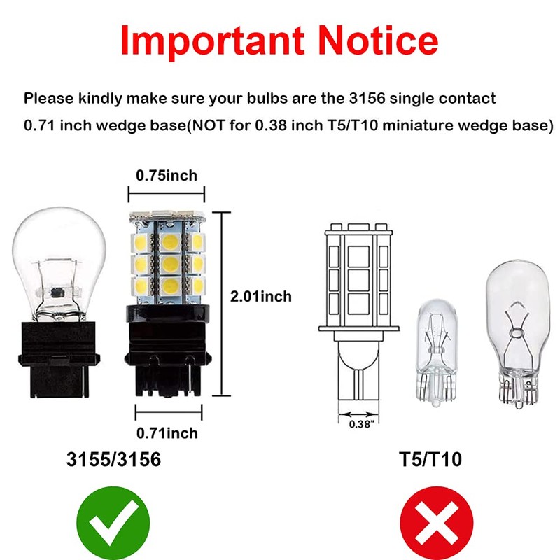 Makergroup S8 3156 Wege LED Bulbs, S-8 3156K Plastic Base