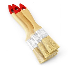 QWORK® 15-Piece Flat Brush Set 25/38/50 mm - Painting Brush Set for Precise Painting Work with Wooden Handle and Secure Metal Clamp