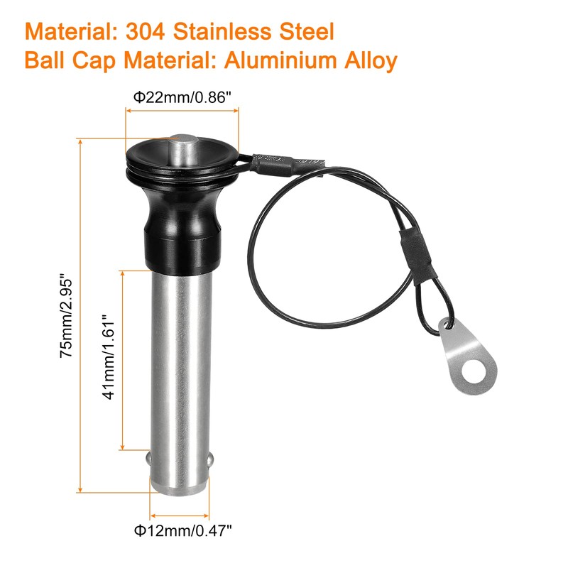 sourcing map Ball Locking Pins with Button Handle, 304 Stainless