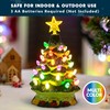 Joiedomi 7" Ceramic Christmas Tree with Green Base, Prelit Xmas