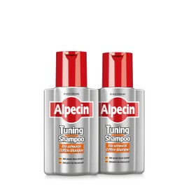 Alpecin Tuning Shampoo - 2 x 200 ml - The Black Caffeine Shampoo for Grey Hair | Strong Colour Pigments Keep Dark Hair Dark
