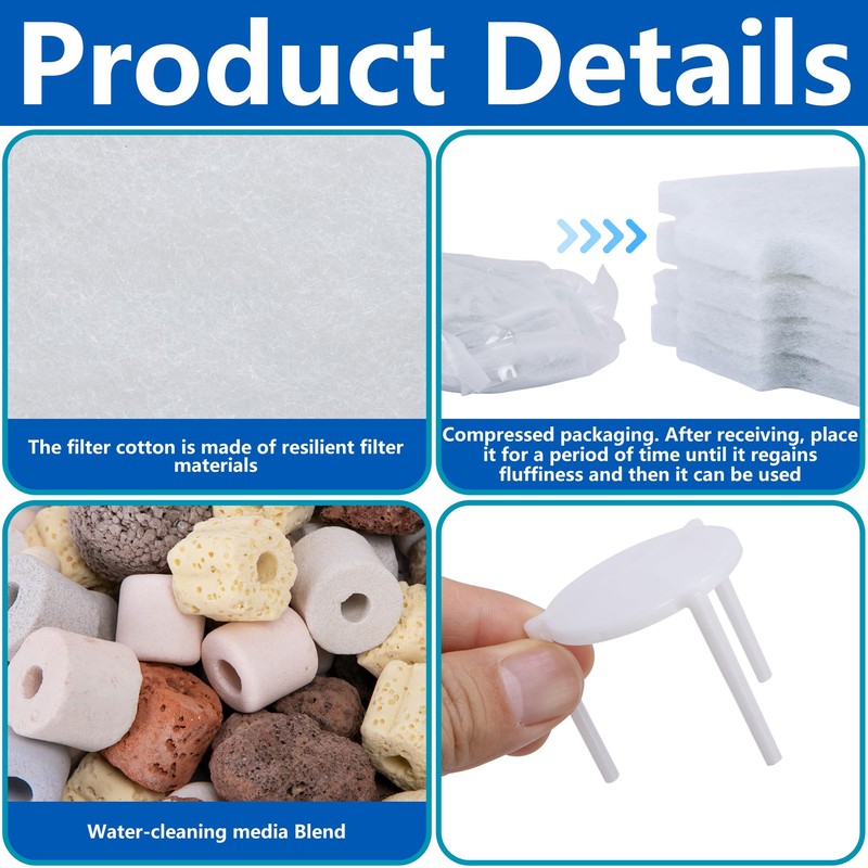 Adnee 17 Pcs Pond Waterfall Spillway Filter Media, No Spillway