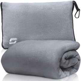 STYNGARD Aeroplane Blanket with Soft Pillowcase - Travel Blanket 2 in 1 for Men and Women - Transformation Pillow - Soft & Warm Blanket Aeroplane Model Toronto