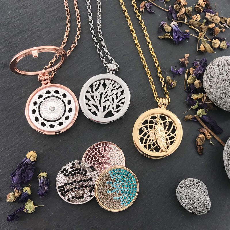 Morella Women's Amulet, Coins 33 mm, Zirconia Stones, Base Metal