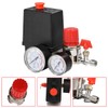 90-120PSI Air Compressor Pressure Switch Valve Control Manifold Regulator Gauges