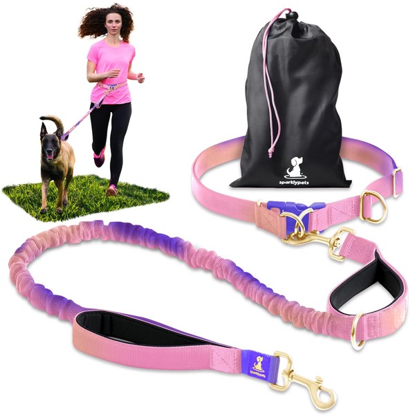 SparklyPets - Hands Free Dog Leash with Reflective Stitches -