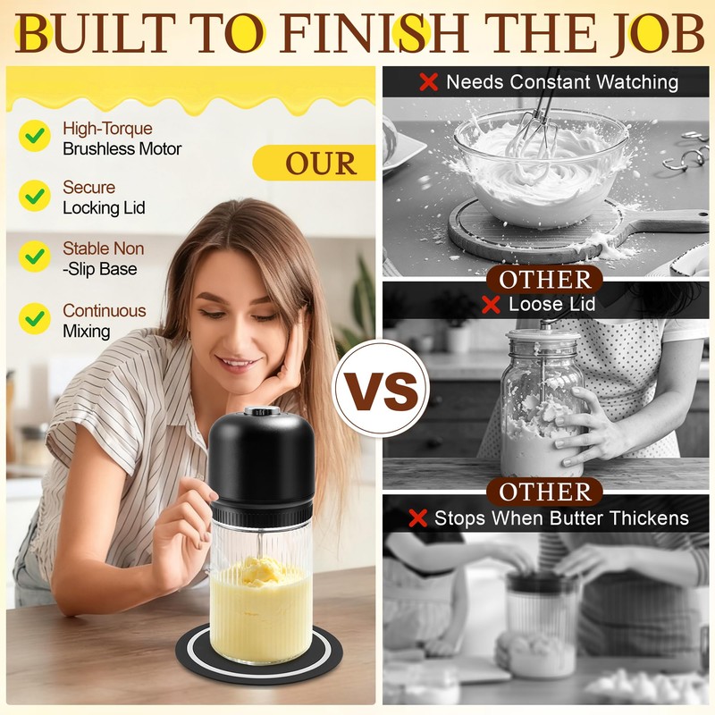 Electric Butter Churn, One-Touch Butter Maker for Homemade Fresh Butter