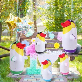3 Pack Inflatable Penguin Punching Bag, Random Color Already Filled with Sand Blow Up Bag Birthday Party Supplies 3 Sizes