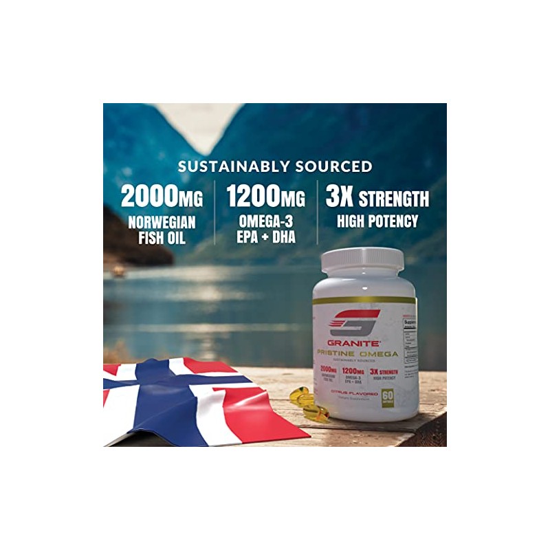Granite® Prístino Omega (60 cápsulas blandas, sabor cítrico) Omega-3 de