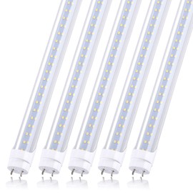 JOMITOP T8 LED Light Bulb 4FT, Ballast Bypass Required, 3360 Lumens, 2pin G13 End Day White 5000K, Replace 80W Fluorescent Light,Cold White 6000K, Dual-End Powered Clear Cover AC 85-277V 25Pack