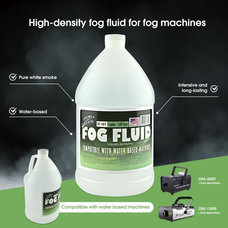 Z's 1 Gallon 128 Oz Fog Fluid, High Density, Non-Toxic,