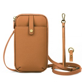 imeetu Smartphone Shoulder Wallet Shoulder Smartphone Pouch, Women's, Genuine Leather, Multi-functional, Fall Prevention, Elastic Key Holder, Wallet Pochette, Mobile Bag, Cross-body Long Wallet,