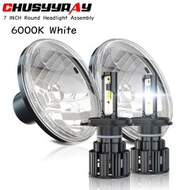 CHUSYYRAY Pair For 1953-1977 Ford F 100 F 250 F 350 Pickup 7" Inch Round LED Headlight Set