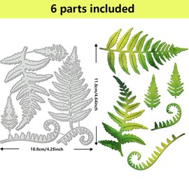 BENECREAT Fern Leaves Die Cuts for Card Making, Leaves Cutting Dies Stencil for Scrapbooking, Plant Embossing Die Cuts for DIY Album Decorative Paper Card Making