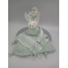 Under the Nile Organic Cotton White/Pale Green Bunny Rabbit Lovey
