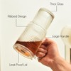 ALINK 26 oz Ribbed Glass Tumbler with Handle Lid and