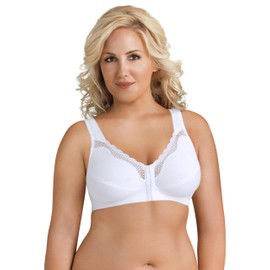 Exquisite Form 5100531 Women's FULLY Wireless Cotton Back & Posture Support Bra with Front Closure & Lace