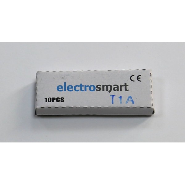electrosmart Pack of 10 T1A 20mm x 5mm Glass Fuses