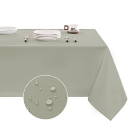 Veblandy Tablecloth Rectangle Waterproof Spill-Proof Wrinkle-Free Table Cloth Washable, Kitchen Dining Tabletop Decoration, Fabric Table Cover for Indoor and Outdoor Use, 60 x 120 Inch, Sage Green