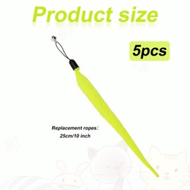 BOXOB 5pcs Cat Ball Toy Replacement Tails, Fun Interactive Cat Wand Replacement Automatic Moving Cats Toy Ball Accessories Attachment Rope Refills