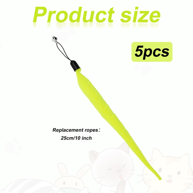 BOXOB 5pcs Cat Ball Toy Replacement Tails, Fun Interactive Cat