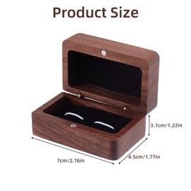 NICENEEDED Walnut Wooden Cufflink Box, Square Small Cuff Links Display Case with Single Slot, Wooden Cufflink Organiser Boxes Jewelry Display Box for Anniversary Ceremony
