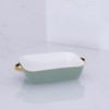 Beatriz Ball CERAMIC Small Rectangular Baker with Gold Handles (Sage)