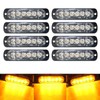 8-Pack 6 LED Amber Strobe Lights Vehicles Trucks Emergency Strobe