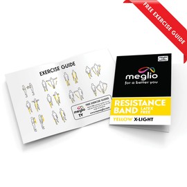Meglio Resistance Bands for Men & Women - Latex Free Exercise Bands for Building Strength, Pilates Band for Fitness, Flexibility, Physiotherapy, Stretching & Yoga Bands | With Exercise Guide (1.5M)