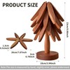 Yuiturt 4 Wooden Tree Coasters of Shape Table Mat, Wooden