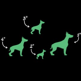 Doberman Dog Silhouette Glow in The Dark Sticker Decal for Phone Tablet Laptop Car Truck Window | 4" Sticker | Green