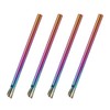 Luxshiny 4pcs Stainless Steel Straws Reusable Drinking Spoon Straws for