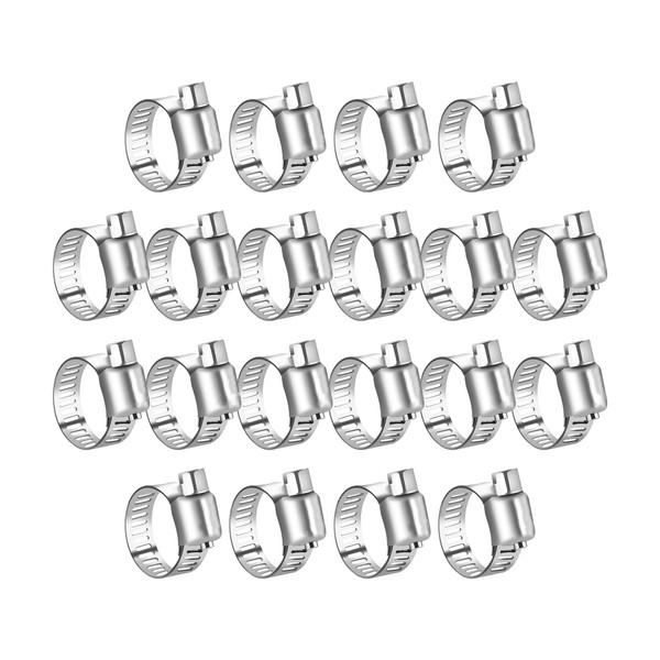 Hose Clamps Assortment Kit, 20Pcs 3/8"-5/8" (10-16mm) Adjustable Worm Gear