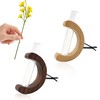 2Pcs Vase Car Vent Clips with Retro C-Shape Wooden Stand,
