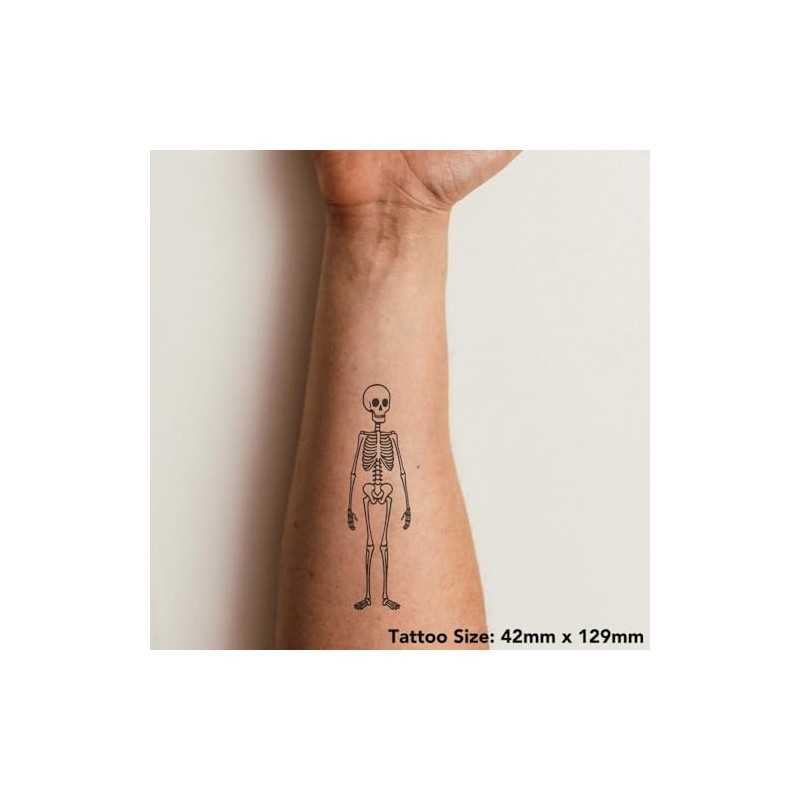 'Creepy Skeleton' Temporary Tattoo - Water Resistant, Skin-Safe, Non-Toxic Transfer