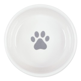 Bone Dry Ceramic Cat Bowls for Food & Water Microwave & Dishwasher Safe, Non-Skid Bottom, Medium Set, 6x2, Gray, 2 Count