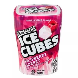 The Hershey Company Ice Breakers Ice Cubes Raspberry Sorbet Gum Bottle- 4 ct