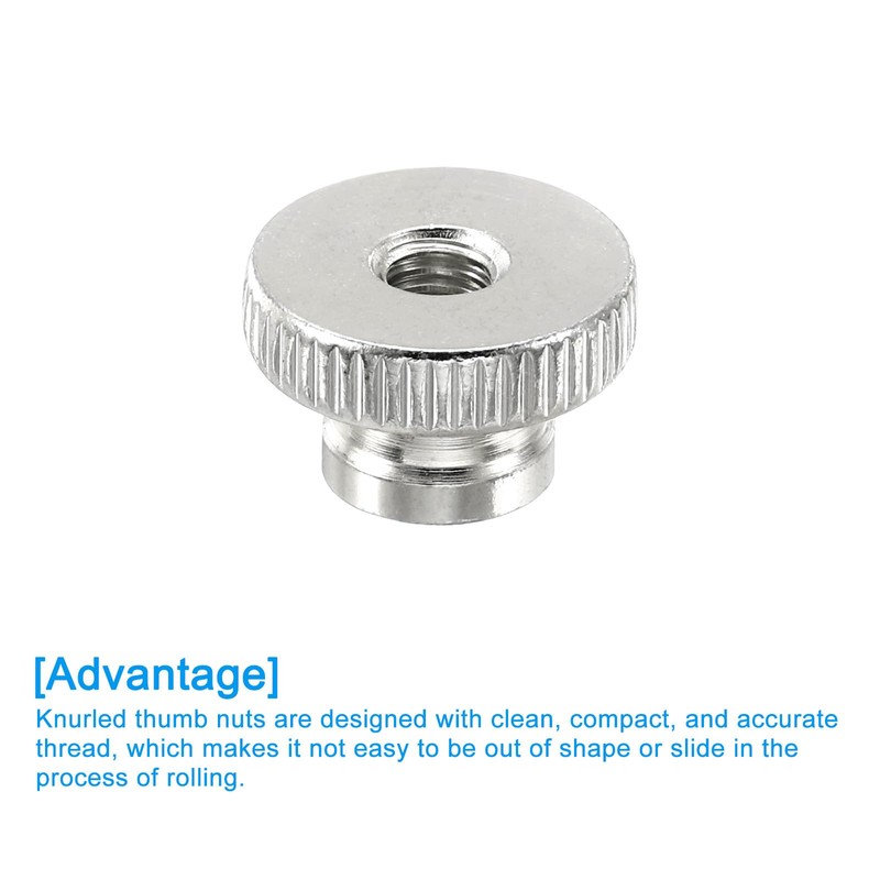sourcing map Knurled Thumb Nuts, 8Pcs M6 Carbon Steel Nut