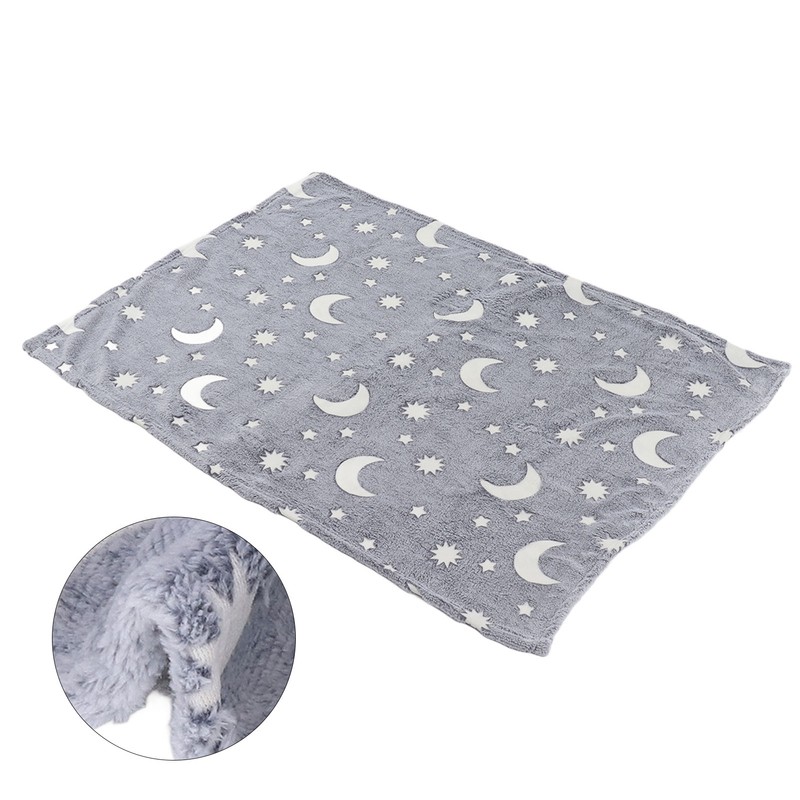 1.5x2m Luminous Blanket Double Side Flannel Star Moon Design Soft