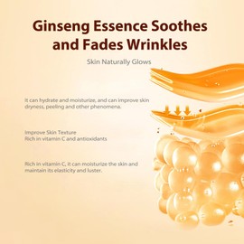 2 x Golden Ginseng Face Serums, Firming Serums, Anti-Ageing Essence, Ginseng Extract Skin Rejuvenating Face Serum, Ginseng Polypeptide Essence for All Skin Types