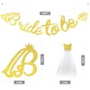 Gold Bride to Be Bachelorette Party Banner, Glitter Hen Party