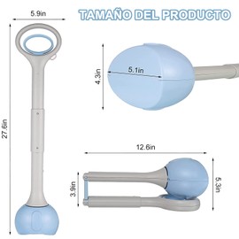 Recogedor de heces perro, Pala para Recoger Popo de Perro, 27'' Pala Plegable para Caca, Pala Perro con Resorte Duradero para Jardín al Aire Libre/Desechos de Animales de Gatos y Perros en Interiores