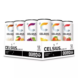CELSIUS Sparkling Fitness Energy Drink, Zero Sugar, 12oz | Variety Pack, 24 Cans