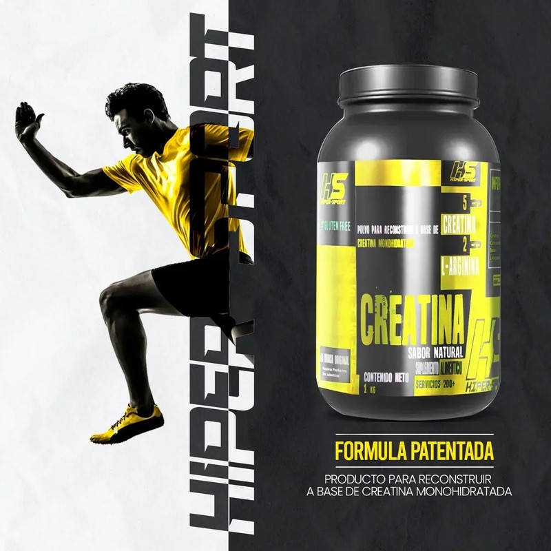 Creatina Monohidratada Hs 1kg 200 Servicios Hiper Sports