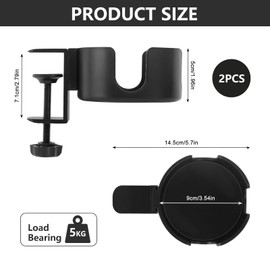 Desk Cup Holder, Pack of 2 Desk Drink Holder Table Anti Spill Cup Holder for Desk Bottle Holder Table Drink Holder Bed Cup Holder for Office Kitchen Dining Tables