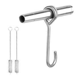 Maple Syrup Tapping Kit, Stainless Steel Maple Tree Taps Spiles for Making Maple Syrup, 6 Spiles and Hooks with 2 pack Spile Cleaning Brushes