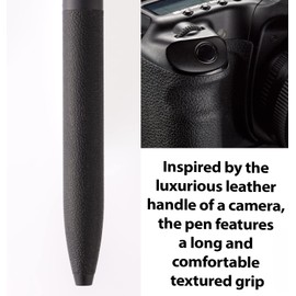 Pentel BXA107A-A Calme Ballpoint Pen, Clearly Dampened Click Noise, Leather Look Grip Zone, Refillable, Ball 0.7 mm = Line Width 0.35 mm, Ink Colour Black, Pack of 1